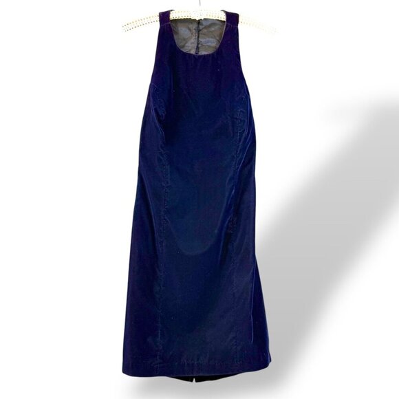 VTG Rampage Halter Dress Womens Sz 9 Indigo Velvet Open Back Fitted Mini 90s Y2K - Picture 12 of 12